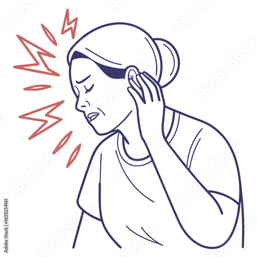 Woman earache pain discomfort medical