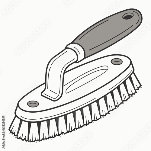 Gray ergonomic grooming brush with bristles pet grooming
