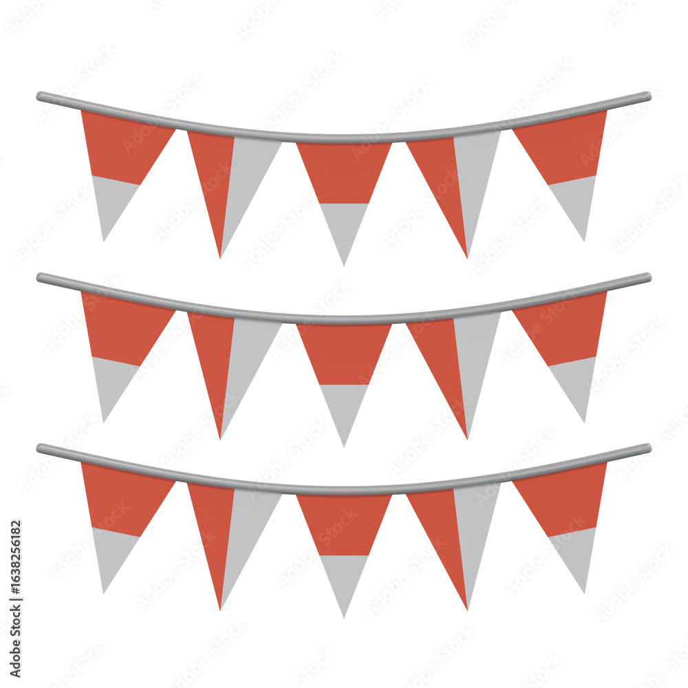 Obraz premium 3d flag ornament of indonesian flag in red and white color