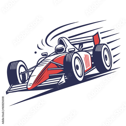 Speedy Red and Blue Formula Racer formula one car racing car