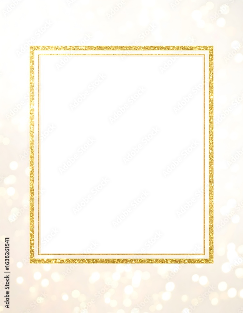 Gold Glitter Frame with Soft Bokeh — abstract template for mock up, graphic design, interior design, interior decoration, web background Gold Glitter Frame with Soft Bokeh — abstract template for mock up, graphic design, interior design, interior decoration, web background