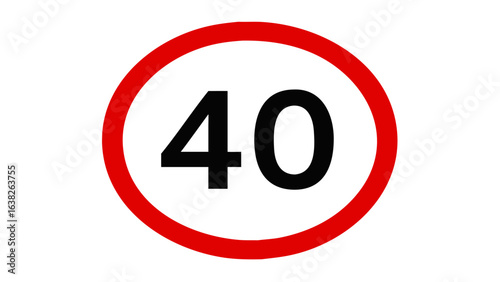 Speed limit sign forty road safety traffic regulation street signage transportation highway restriction speed
