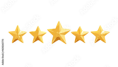 Five stars rating review gold star quality best rating symbol success feedback star rating system golden stars