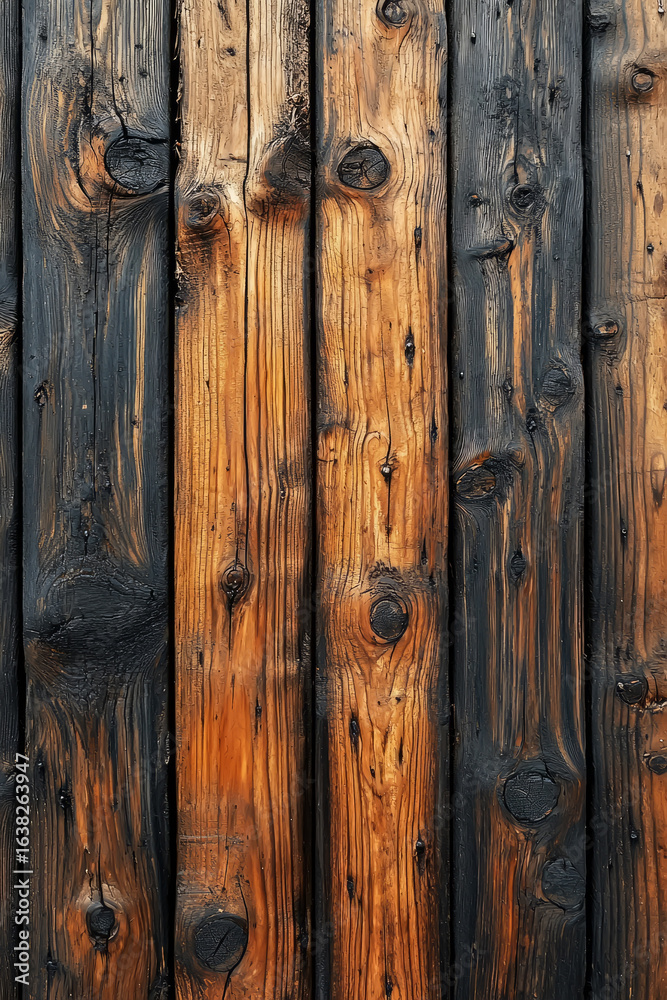 Naklejka premium Feature a background with evenly spaced wooden slats, highlighting the natural grain and offering a minimalist