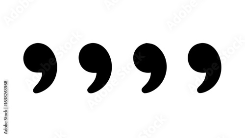Four quotation mark black punctuation symbol quote marks speech marks double quote punctuation graphic design 100