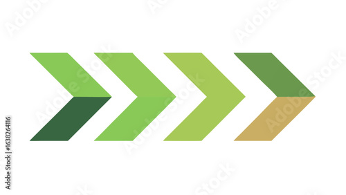 Green arrows direction forward progress next step pointers process flow chart infographic design concept