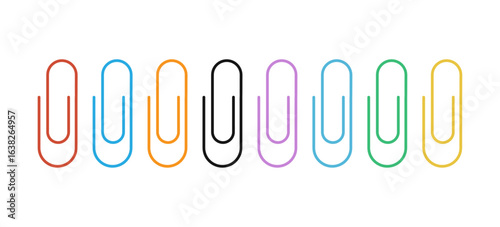 Colorful paperclip set vector illustration 