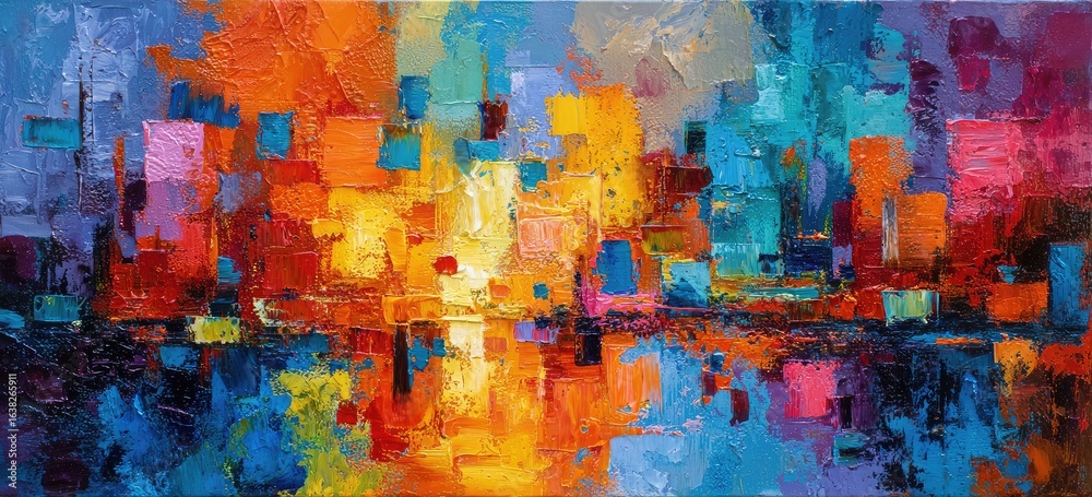 Obraz premium Abstract cityscape, vibrant colors
