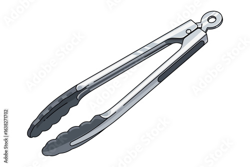 Precision Grip: A close-up view of meticulously crafted tongs, designed for optimal handling and control in the culinary arts. The image is rendered with a focus on form, function.