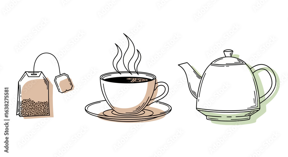Fototapeta premium Tea Time Illustration.