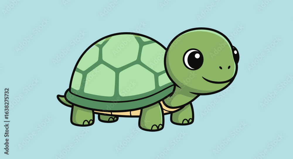 Obraz premium Adorable Cartoon Turtle Illustration.