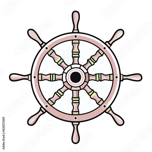 ship steering wheel vector illustration