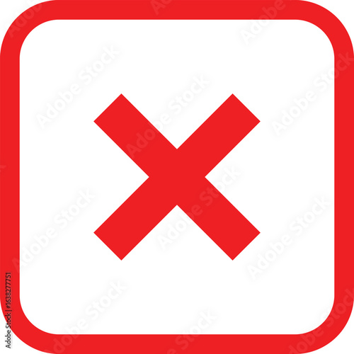 Red cross check mark rejection and no voting symbol Victore