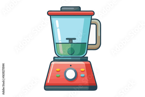 Electric Blender: A vibrant illustration showcases an electric blender, ready for blending and mixing ingredients in the kitchen. 
