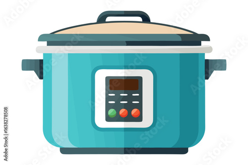 Modern Electric Pressure Cooker: A sleek, modern electric pressure cooker, a kitchen essential for today's home chefs. with easy-to-use buttons and digital display for effortless cooking