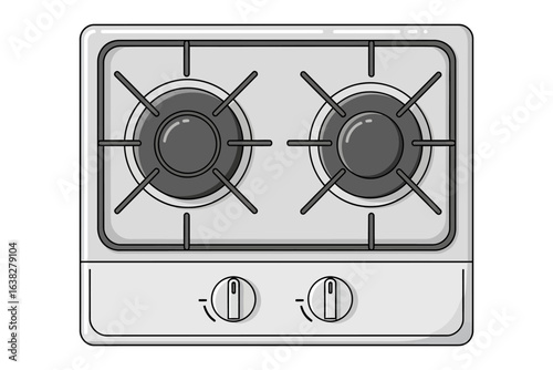 Modern Cooktop Design: A sleek and modern cooktop featuring two burners, embodying simplicity and efficiency in the heart of the kitchen.