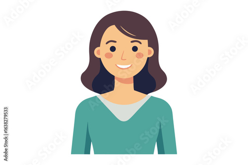 Smiling Woman Portrait: A stylish woman, radiating warmth and positivity, graces the frame with her vibrant presence. Her smile tells a story of happiness and grace.
