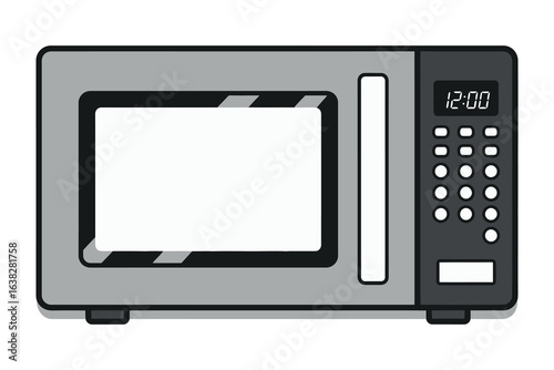 Microwave: Modern appliance designed for rapid food preparation, featuring a sleek digital interface, offering convenience and efficiency in heating and cooking tasks.