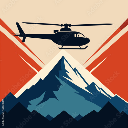 vector illustration of a mountain landscape