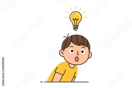 Illumination and Inspiration: A young person illuminated with bright idea. Captured the moment of sudden clarity.