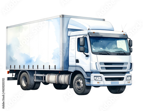 Delivery truck flat icon vector transparent background