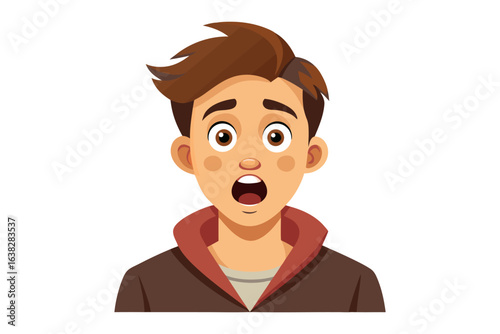 Astonished Young Man: Portrait of a young man with a surprised expression, capturing the moment of shock and disbelief, ready to communicate diverse emotions.