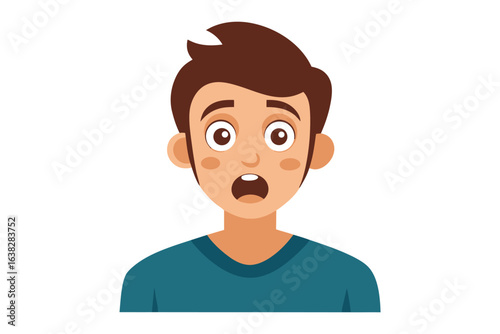 Shocked Expression: A simple depiction of a stunned individual with widened eyes and an open mouth, embodying the very essence of astonishment.