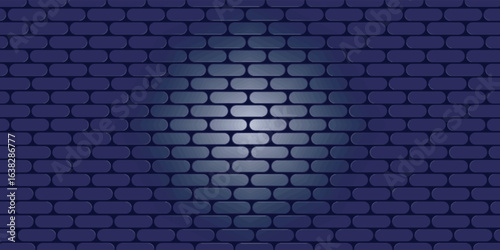 Concept dark brick wall text place, brickwork message background area flat vector illustration.