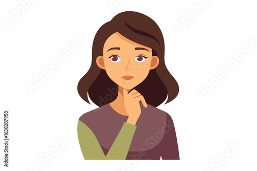 Contemplative Woman: A portrait of a woman lost in thought, her expression hinting at introspection and pondering.