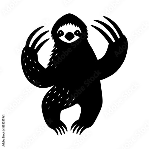 Cute animal sloth vector graphic design wildlife illustration silhouette