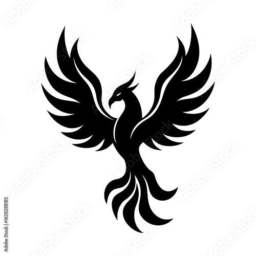 Phoenix bird mythology illustration firebird vector graphic art silhouette