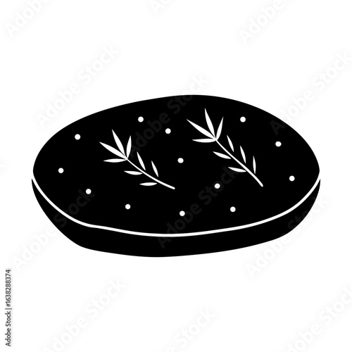 Decorative serving dish with botanical accents and dots art silhouette