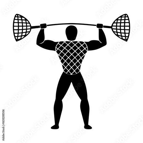 Weightlifting strongman fitness exercise sport athletic power silhouette