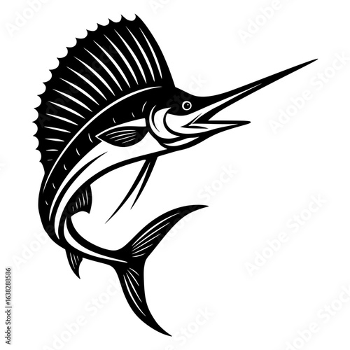 Sailfish vector graphic illustration
