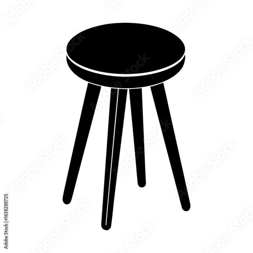 Modern stool furniture vector illustration seat design element silhouette
