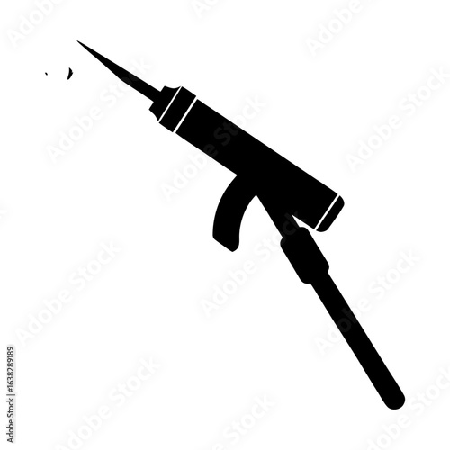 Foam applicator tool sealant construction spray insulation icon silhouette