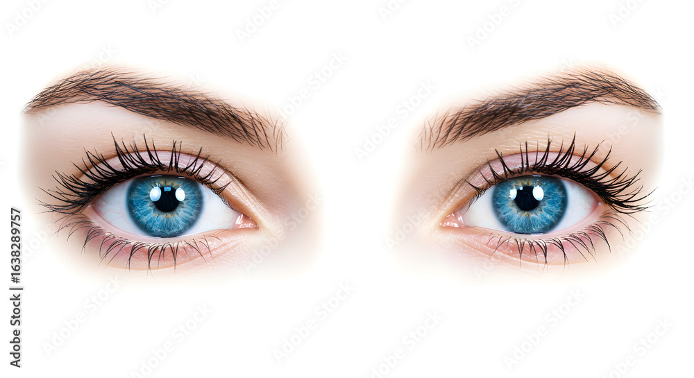 Obraz premium Winking Eyes Expression Isolated on White 