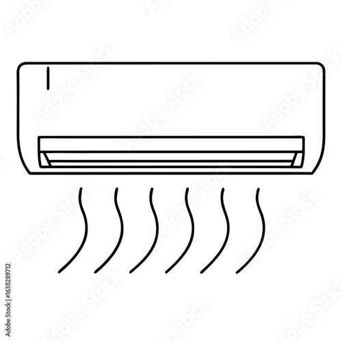 Modern air conditioner unit with visible airflow representing efficient cooling and climate control technology for homes and businesses