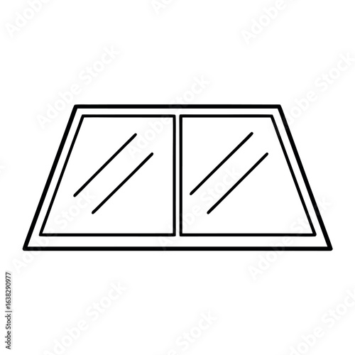 Modern low e window icon featuring subtle reflection lines and a clean minimalist design suitable for architectural or energy efficiency concepts