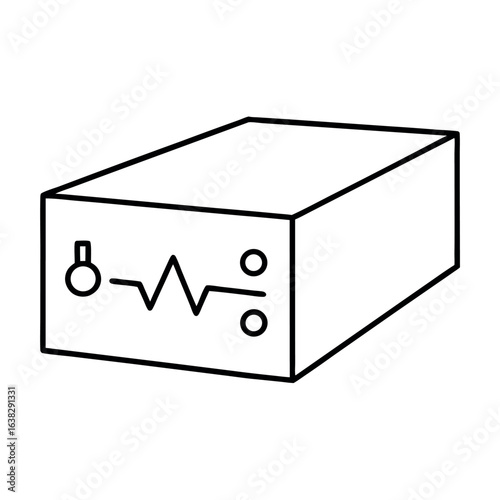 Clean and modern icon representing a power inverter with a stylized sine wave suitable for energy technology and electrical systems