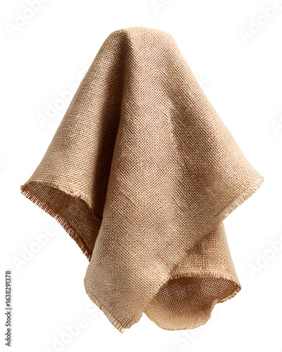 Rustic Burlap Cloth Draped Dark Background Texture Fabric