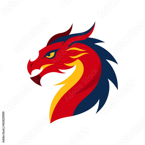 Wallpaper Mural Red dragon head illustration Torontodigital.ca