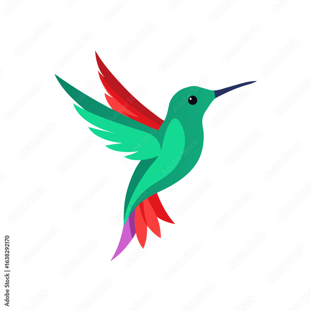 Obraz premium Colorful hummingbird art