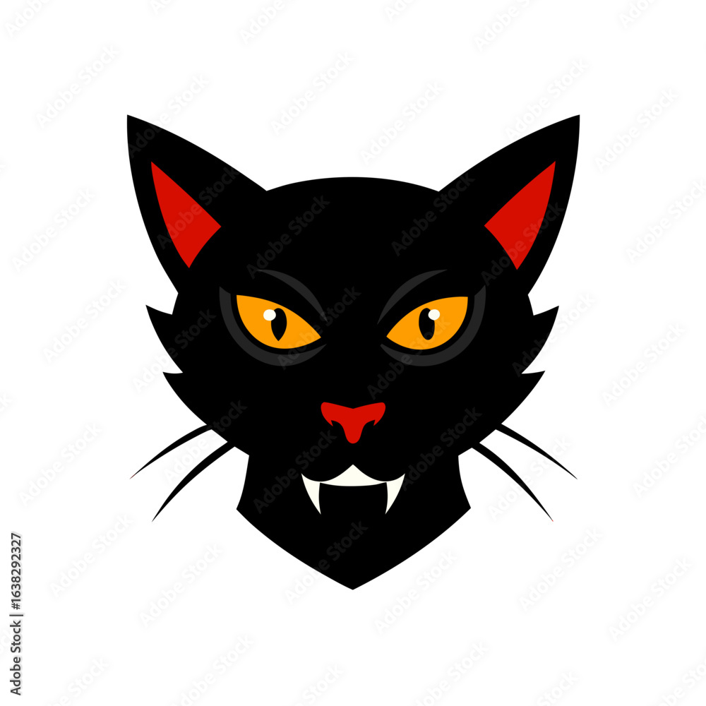 Obraz premium Halloween black cat face
