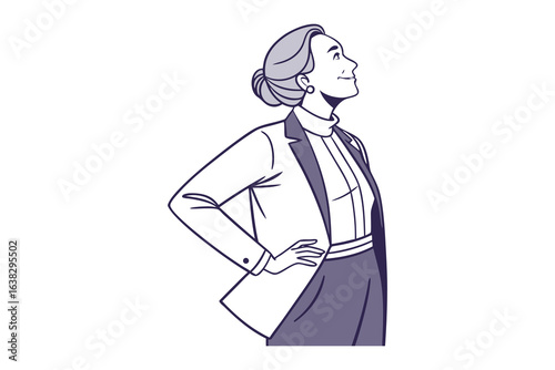 Optimistic Woman Silhouette: A portrait of a woman looking upward, emanating confidence and determination, a beacon of ambition and forward thinking.