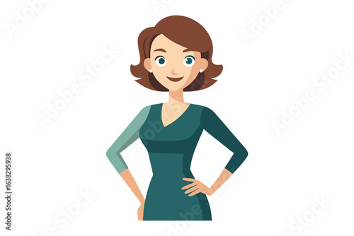 Confident Professional Woman: A poised professional woman stands with confidence, her gaze direct and resolute. Capturing the essence of empowerment and expertise.