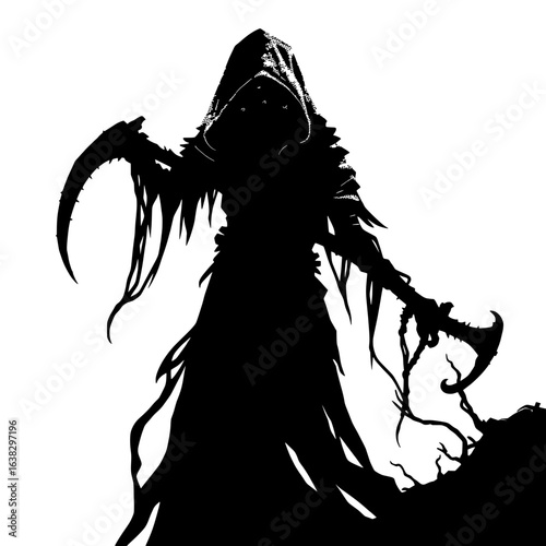 the grim reaper's silhouette: a chilling portrait of mortality