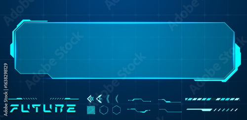 Lower third blue or text box futuristic