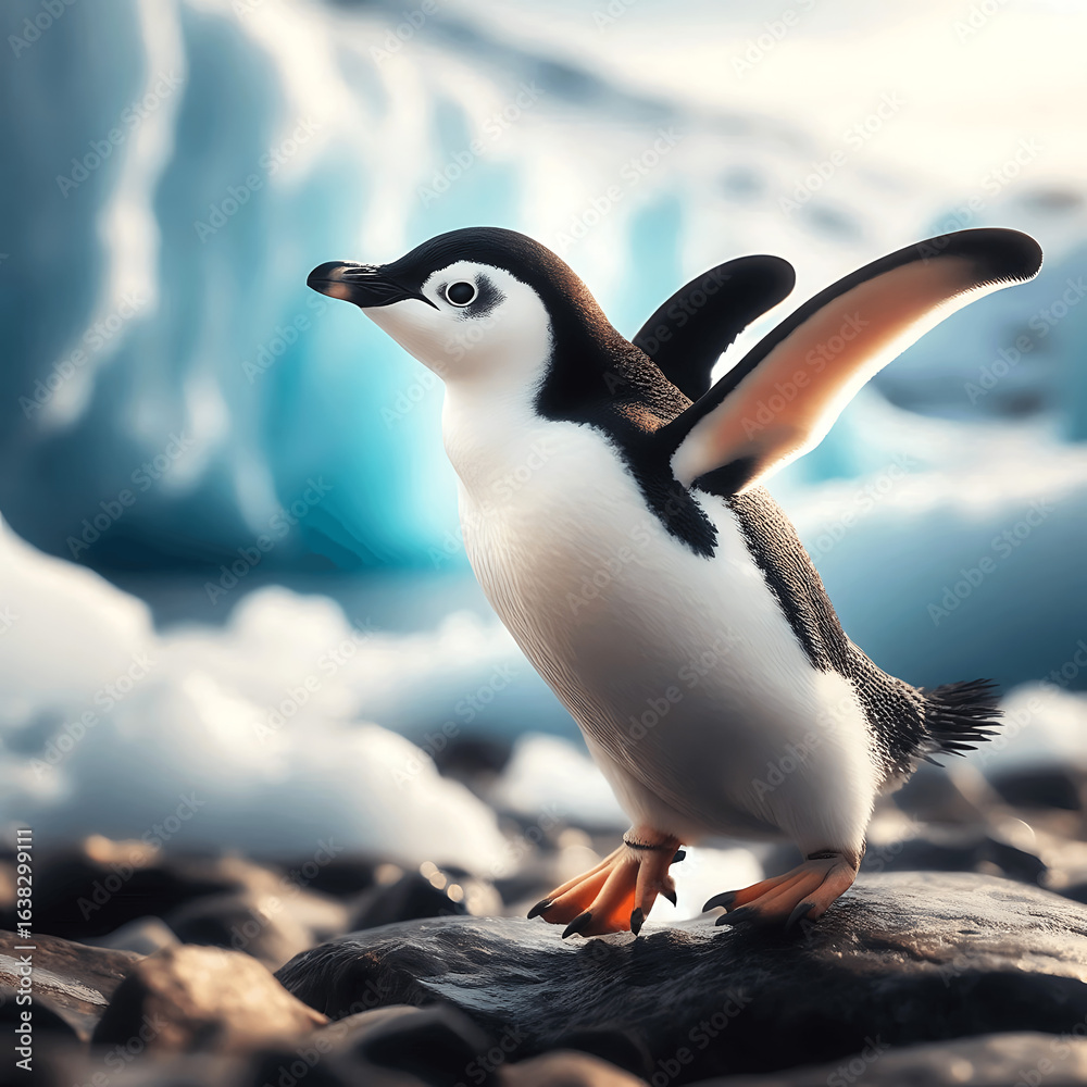 Naklejka premium cute baby penguin