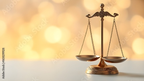 주황빛 보케 흐린 배경 앞 법 평등 정의 저울 Orange Bokeh Cloudy Background Before Law Equality Justice Scale